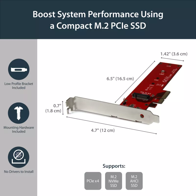 StarTech.com x4 PCI Express 3.0 auf M.2 PCIe NVMe SSD Adapter
