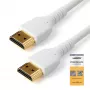 StarTech.com 3ft (1m) schlank HDMI 2.0-Kabel, Flexibles Premium-zertifiziertes HDMI-Kabel mit Ethernet, UHD 4K 60Hz HDR10, Robustes Aramidgewebe-Design mit TPE-Mantel, Weiß