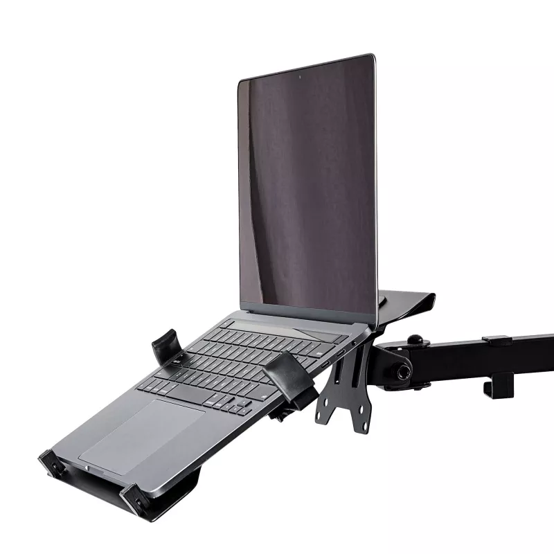 StarTech.com VESA-Laptoptablett – Verstellbares Laptoptablett für Monitorarme, sichert Notebooks (4,5 kg / 9,9 lb) – 75x75 & 100x100 VESA-Montagelöcher – Belüftet – Für Monitor-Tischhalterungen/Ständer