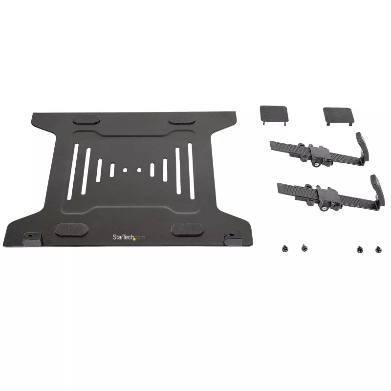 StarTech.com VESA-Laptoptablett – Verstellbares Laptoptablett für Monitorarme, sichert Notebooks (4,5 kg / 9,9 lb) – 75x75 & 100x100 VESA-Montagelöcher – Belüftet – Für Monitor-Tischhalterungen/Ständer