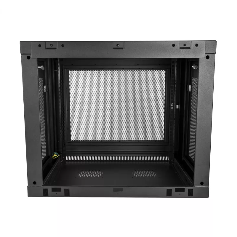 StarTech.com 2-Pfosten 9U Wandmontage-Netzwerkschrank mit 1U-Ablage, 19 Zoll wandmontiertes Server-Rack für Daten-/Netzwerk-/AV-/Elektronik-/Computergeräte, kleines belüftetes Rack-Gehäuse