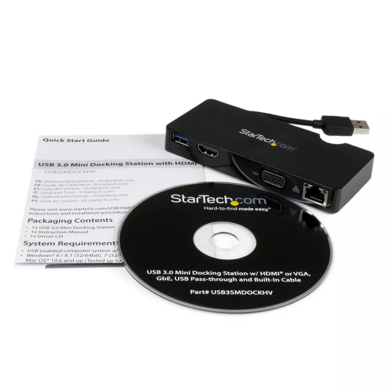 StarTech.com Reise-Dockingstation für Laptops – HDMI oder VGA – USB 3.0