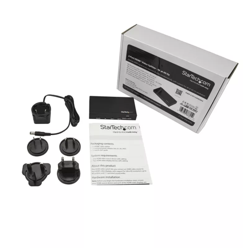 StarTech.com 2-Port HDMI-Splitter mit HDR – 4K 60 Hz