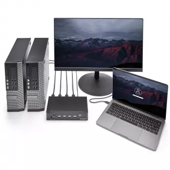 StarTech.com 4-Port HDMI KVM Switch - USB 3.0 - 1080p, 1920 x 1080 Pixel, Rackmontage, Schwarz