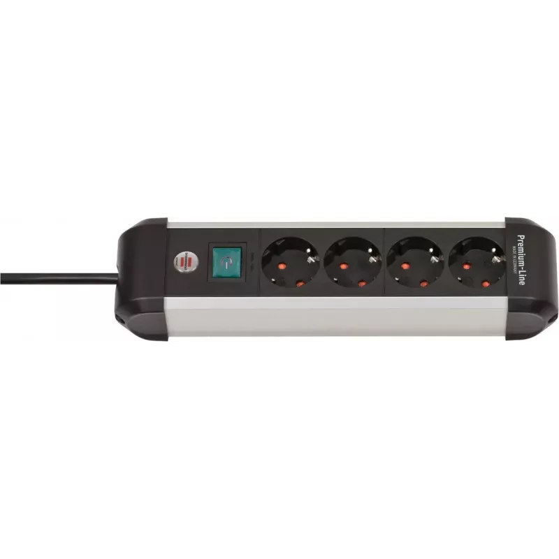 Power Extension Brennenstuhl 1391030400 1,8 m 4 AC Outlets Indoor Schwarz Silber