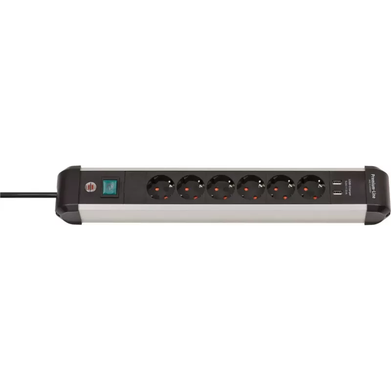 Power Extension Brennenstuhl 1391030610 3m 6 AC Outlets Indoor Schwarz Silver