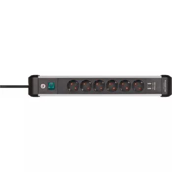 Power Extension Brennenstuhl 1391030610 3m 6 AC Outlets Indoor Schwarz Silver