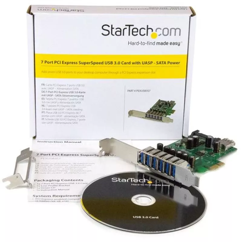 StarTech.com 7-Port PCI Express USB 3.0 Karte – Standard- und Low-Profile-Design