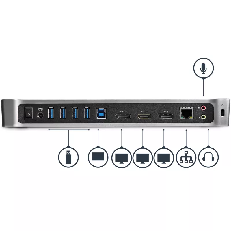 StarTech.com Triple-Monitor USB 3.0 Docking Station - 1x HDMI - 2x DisplayPort
