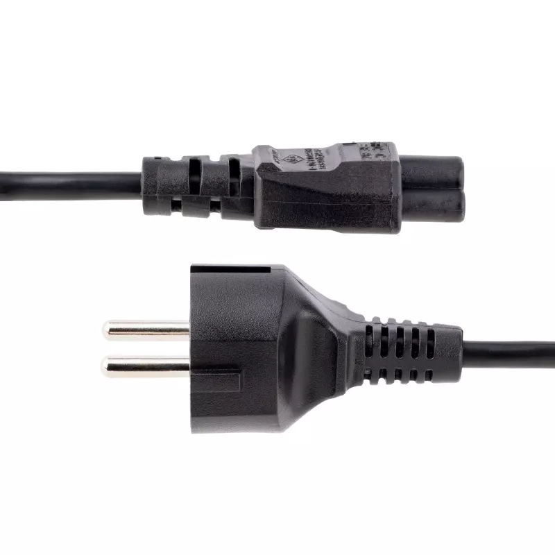 StarTech.com 3m Laptop-Netzkabel, EU Schuko auf C5, 2,5A 250V, 18AWG, Notebook-/Laptop-Ersatznetzkabel, Netzteilkabel, Laptop-Ladekabel, Kleeblatt-/Mickey-Maus-Netzkabel