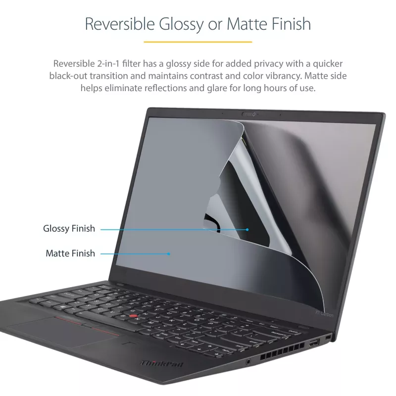 StarTech.com 43,9 cm (17,3 inch) 16:9 Laptop-Blickschutzfilter, blendfreier Sichtschutz mit 51% Blaulichtreduzierung, Notebook-Bildschirmschutz mit +/- 30 Grad Blickwinkel, matt/glänzend