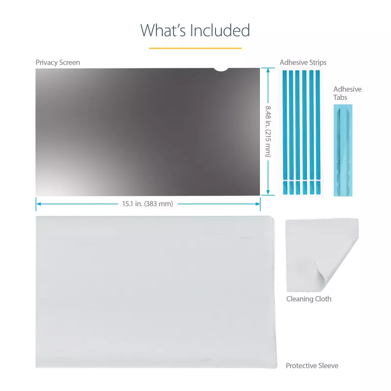 StarTech.com 43,9 cm (17,3 inch) 16:9 Laptop-Blickschutzfilter, blendfreier Sichtschutz mit 51% Blaulichtreduzierung, Notebook-Bildschirmschutz mit +/- 30 Grad Blickwinkel, matt/glänzend