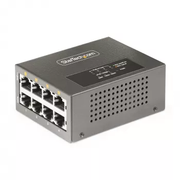 StarTech.com 4-Port Multi-Gigabit PoE++ Injector, 5/2.5/1G Ethernet (NBASE-T), PoE/PoE+/PoE++ (802.3af/802.3at/802.3bt), 160 Watt Leistungsbudget, Wand-/Hutschienenmontage, Unmanaged