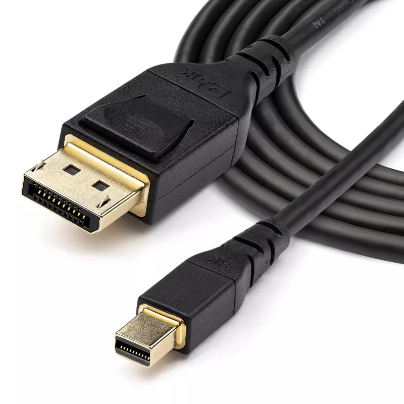 StarTech.com 3ft (1m) VESA-zertifiziertes Mini DisplayPort auf DisplayPort 1.4 Kabel – 8K 60Hz HBR3 HDR – Super UHD mDP auf DP 1.4 Kabel – schlank (34 AWG) Ultra HD 4K 120Hz – Monitor/Videokabel