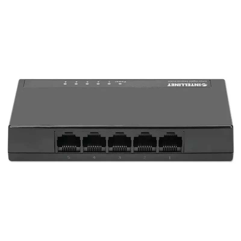 Intellinet 5-Port Gigabit Ethernet Switch Desktop-Größe, Kunststoff, IEEE 802.3az (Energy Efficient Ethernet), Schwarz