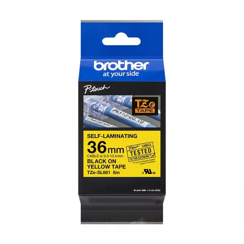 Brother TZE-SL661 Etikettierband Schwarz auf Gelb