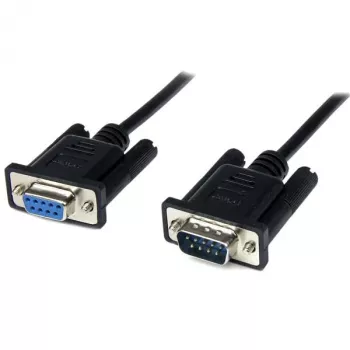 StarTech.com 2m schwarzes DB9 RS232 serielles Nullmodem-Kabel F/M, Schwarz, 2 m, DB-9, DB-9, Stecker, Buchse