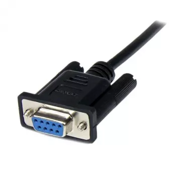 StarTech.com 2m schwarzes DB9 RS232 serielles Nullmodem-Kabel F/M, Schwarz, 2 m, DB-9, DB-9, Stecker, Buchse