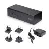 StarTech.com 4-Port Dual-Monitor DisplayPort KVM Switch, 4K 60Hz, 2x USB 5Gbps Hub Ports, 2x USB 2.0 HID Ports, Hotkey- und Tastenumschaltung, TAA-konform – 3,5 mm Audio, HDCP