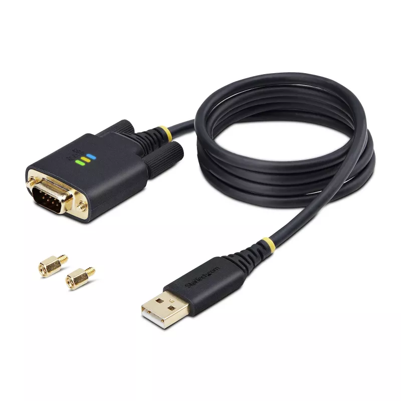 StarTech.com 3ft (1m) USB-zu-Seriell-Adapterkabel, COM-Erhalt, austauschbare Schrauben/Muttern, USB-A auf DB9 RS232, FTDI IC, ESD-Schutz, Windows/macOS/Linux