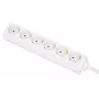 Manhattan Power Distribution Unit EU (2-polig), x6-fach/Ausgang, 2m Kabel, 16A, Weiß, Verlängerungsleitung, PDU, Steckdosenleiste, Drei Jahre Garantie