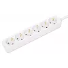 Manhattan Power Distribution Unit EU (2-polig), x6-fach/Ausgang, 2m Kabel, 16A, Weiß, Verlängerungsleitung, PDU, Steckdosenleiste, Drei Jahre Garantie