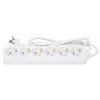 Manhattan Power Distribution Unit EU (2-polig), x6-fach/Ausgang, 2m Kabel, 16A, Weiß, Verlängerungsleitung, PDU, Steckdosenleiste, Drei Jahre Garantie