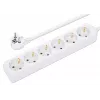 Manhattan Power Distribution Unit EU (2-polig), x6-fach/Ausgang, 2m Kabel, 16A, Weiß, Verlängerungsleitung, PDU, Steckdosenleiste, Drei Jahre Garantie