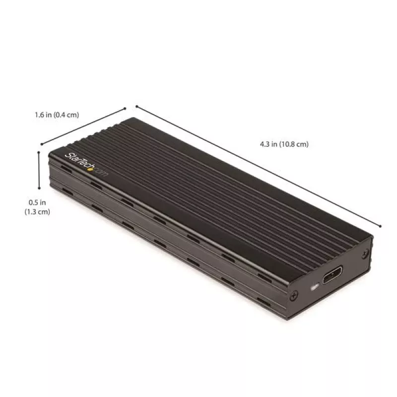 StarTech.com USB-C 10Gbps auf M.2 NVMe SSD-Gehäuse – Tragbares externes M.2 NGFF PCIe Aluminiumgehäuse – 1 GB/s Lesen/Schreiben – Unterstützt 2230, 2242, 2260, 2280 – TB3-kompatibel – Mac & PC