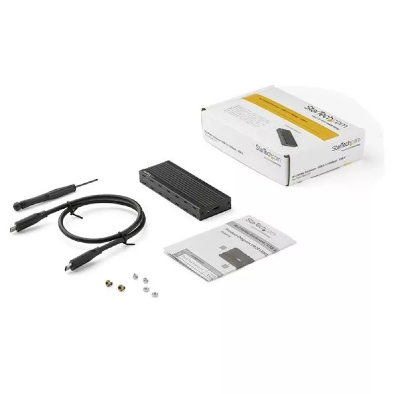 StarTech.com USB-C 10Gbps auf M.2 NVMe SSD-Gehäuse – Tragbares externes M.2 NGFF PCIe Aluminiumgehäuse – 1 GB/s Lesen/Schreiben – Unterstützt 2230, 2242, 2260, 2280 – TB3-kompatibel – Mac & PC
