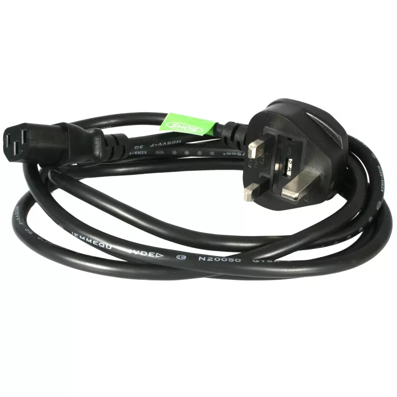 StarTech.com 1,8 m UK-Netzkabel, 18AWG, BS 1363 auf C13, 10 A 250 V, Schwarzes Ersatz-Netzkabel, Kaltgerätekabel, PC-Netzteil-Kabel, TV-/Monitor-Netzkabel