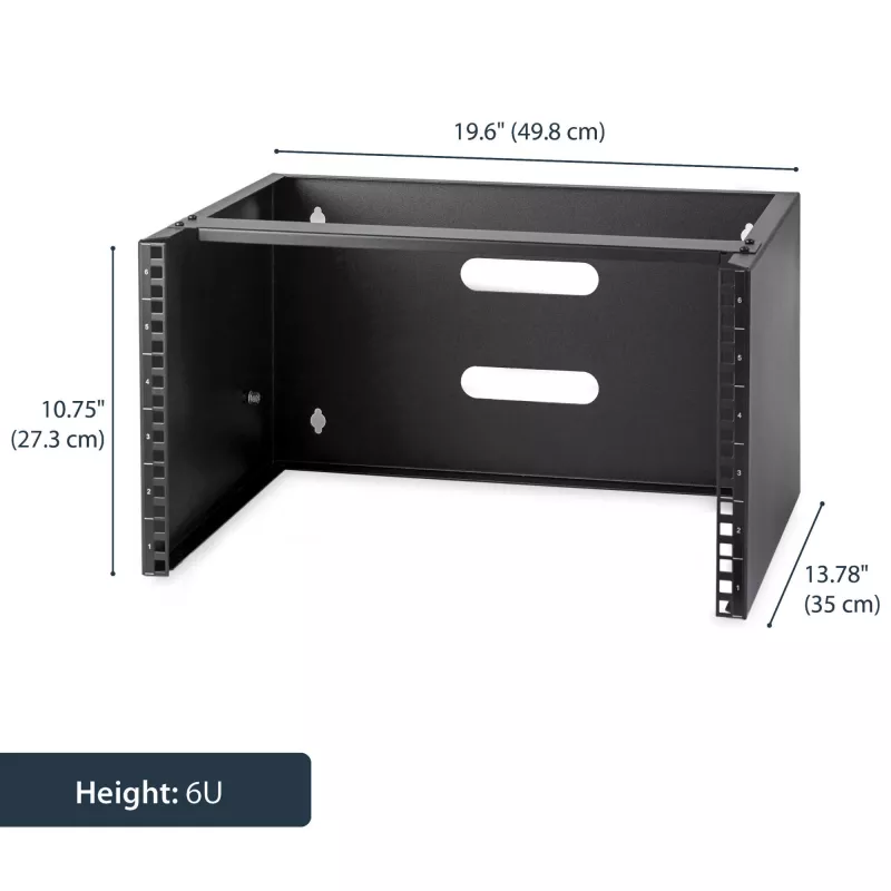 StarTech.com 6U Wandmontage-Netzwerkschrank - 14 Zoll tief (Low Profile) - 19 Zoll Patchpanel-Halterung für flache Server- und IT-Geräte, Netzwerk-Switches - 20 kg Tragfähigkeit, Schwarz