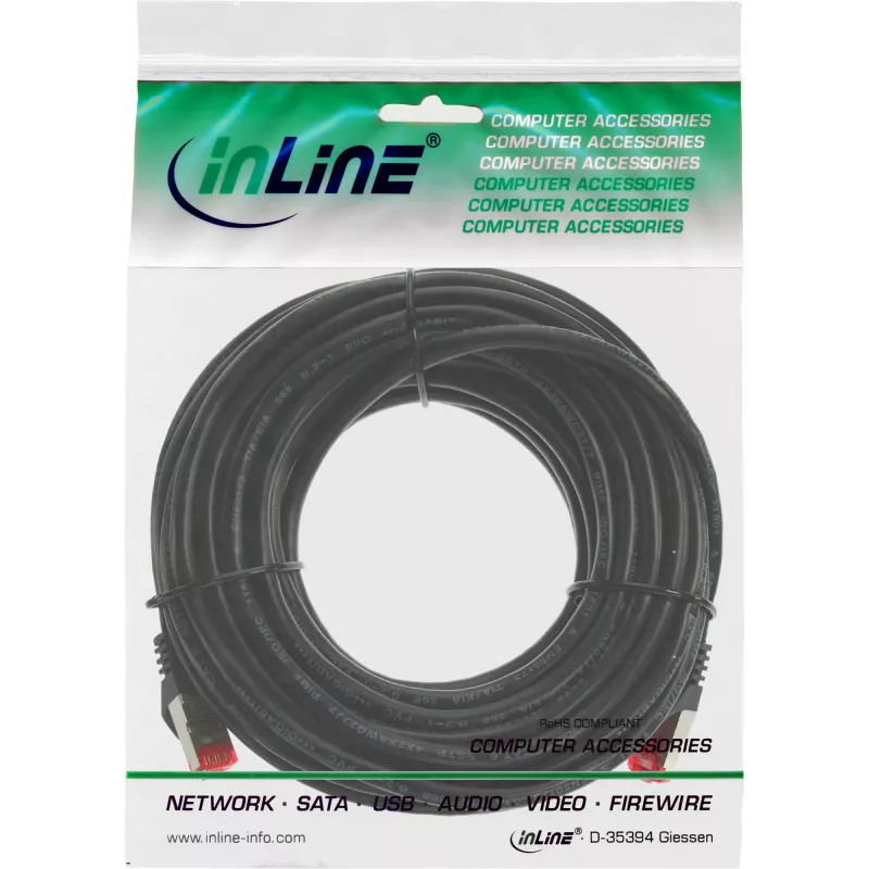 InLine Patchkabel S/FTP PiMF Cat.6 250MHz PVC Kupfer schwarz 5m