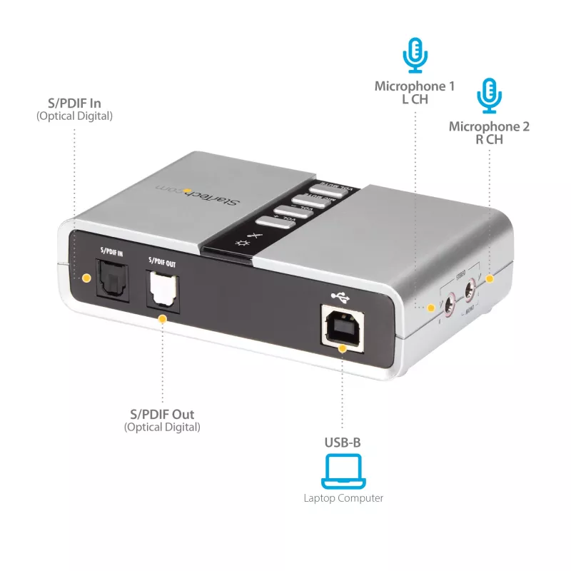 StarTech.com 7.1 USB Audio Adapter Externe Soundkarte mit SPDIF Digital Audio