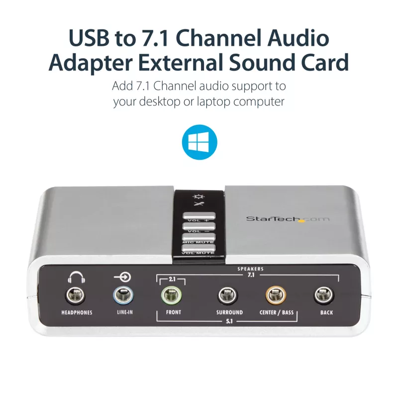 StarTech.com 7.1 USB Audio Adapter Externe Soundkarte mit SPDIF Digital Audio