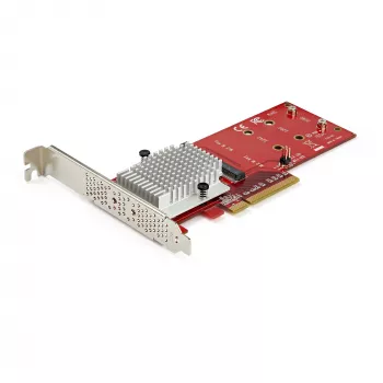 StarTech.com Dual M.2 PCIe SSD Adapterkarte – x8 / x16 Dual NVMe oder AHCI M.2 SSD auf PCI Express 3.0 – M.2 NGFF PCIe (M-Key) kompatibel – unterstützt 2242, 2260, 2280 – JBOD – Mac & PC