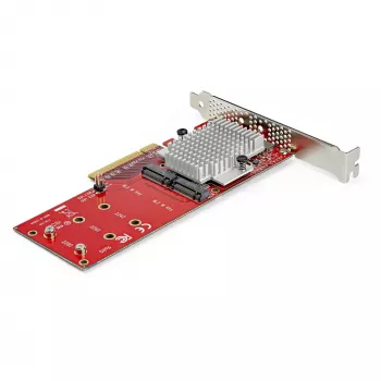 StarTech.com Dual M.2 PCIe SSD Adapterkarte – x8 / x16 Dual NVMe oder AHCI M.2 SSD auf PCI Express 3.0 – M.2 NGFF PCIe (M-Key) kompatibel – unterstützt 2242, 2260, 2280 – JBOD – Mac & PC