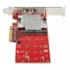 StarTech.com Dual M.2 PCIe SSD Adapterkarte – x8 / x16 Dual NVMe oder AHCI M.2 SSD auf PCI Express 3.0 – M.2 NGFF PCIe (M-Key) kompatibel – unterstützt 2242, 2260, 2280 – JBOD – Mac & PC