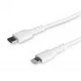 StarTech.com 1,8 m langlebiges weißes USB-C-auf-Lightning-Kabel – strapazierfähiges, robustes Aramidfaser-USB-Typ-C-auf-Lightning-Lade-/Sync-Stromkabel – Apple MFi-zertifiziertes iPad/iPhone 12