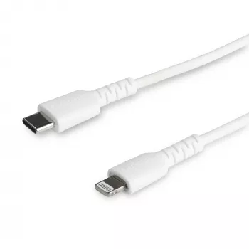 StarTech.com 1m langlebiges weißes USB-C-auf-Lightning-Kabel – robustes Aramidfaser-USB-Typ-C-auf-Lightning-Lade-/Sync-Netzkabel – Apple MFi-zertifiziert iPad/iPhone 12