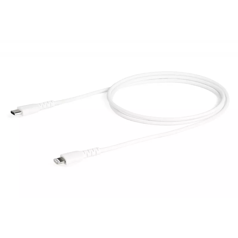 StarTech.com 1m langlebiges weißes USB-C-auf-Lightning-Kabel – robustes Aramidfaser-USB-Typ-C-auf-Lightning-Lade-/Sync-Netzkabel – Apple MFi-zertifiziert iPad/iPhone 12