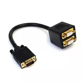 StarTech.com 30 cm VGA auf 2x VGA Video-Splitterkabel – M/W, 0,3 m, VGA (D-Sub), 2 x VGA (D-Sub), Stecker, Buchse, Schwarz