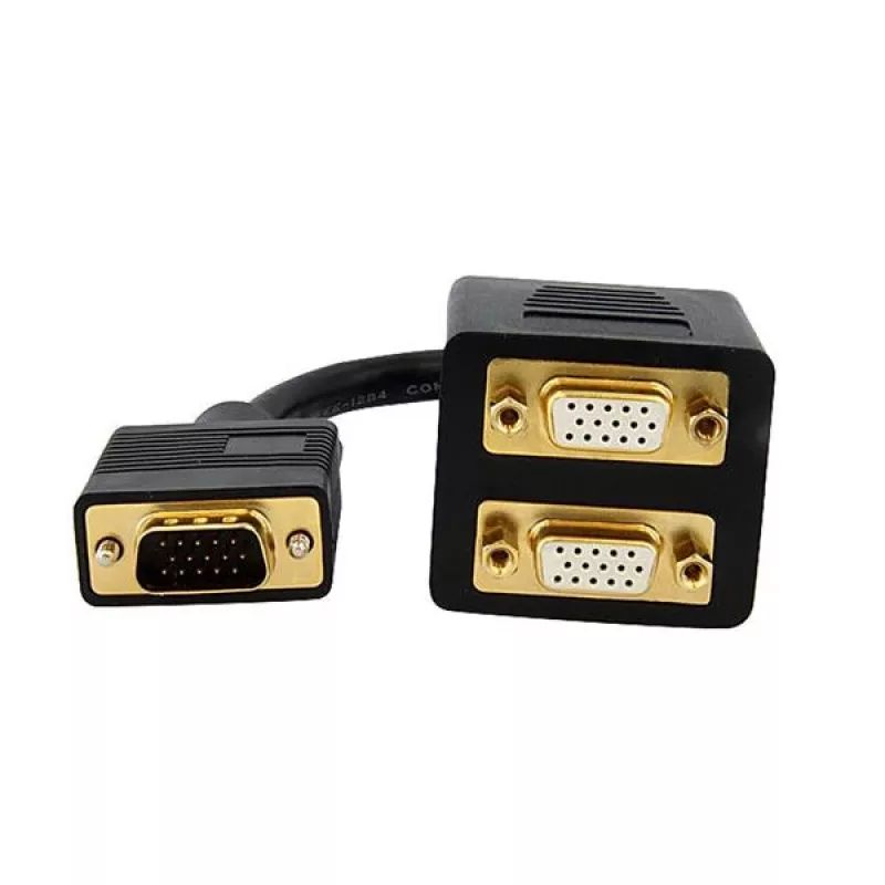 StarTech.com 30 cm VGA auf 2x VGA Video-Splitterkabel – M/W, 0,3 m, VGA (D-Sub), 2 x VGA (D-Sub), Stecker, Buchse, Schwarz