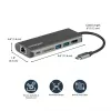 StarTech.com USB C Multiport-Adapter – USB-C Travel Dock mit 4K HDMI, 3x USB 3.0 Hub, SD/SDHC, GbE, 60W PD 3.0 Pass-Through – USB Type-C/Thunderbolt 3 – Ersetzt DKT30CSDHPD