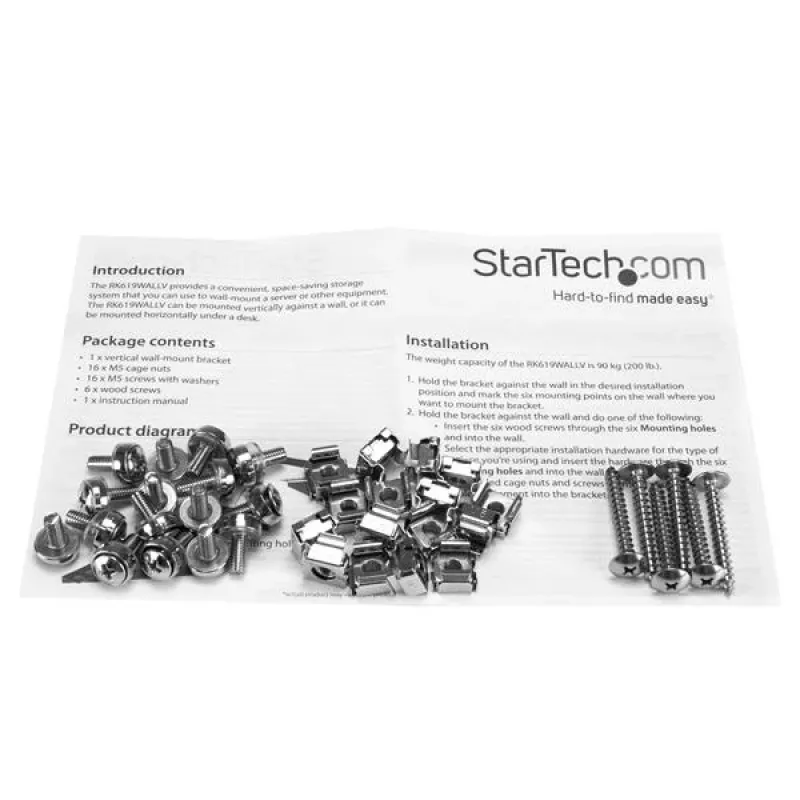 StarTech.com Vertikale Wandmontage-Server-Rack – Massiver Stahl – 6HE