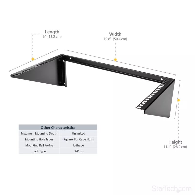 StarTech.com Vertikale Wandmontage-Server-Rack – Massiver Stahl – 6HE