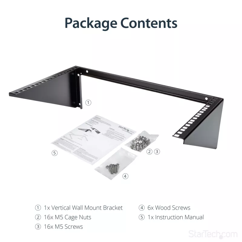 StarTech.com Vertikale Wandmontage-Server-Rack – Massiver Stahl – 6HE