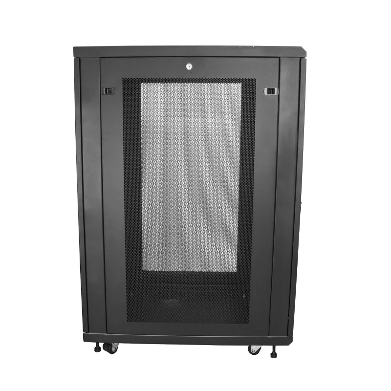 StarTech.com 4-Post 24U Server-Rack-Schrank, abschließbarer 19-Zoll-Datenrackschrank für Computer-/AV-/IT-Ausrüstung, Büro-/Heimnetzwerk-Rack mit Rollen und verstellbaren Montageschienen