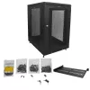 StarTech.com 4-Pfosten 18U Server-Rack-Schrank, abschließbarer 19-Zoll-Daten-Rack-Schrank für Computer / AV / IT-Equipment, Büro- / Heimnetzwerk-Rack mit Rollen & verstellbaren Montageschienen