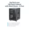 StarTech.com 4-Pfosten 18U Server-Rack-Schrank, abschließbarer 19-Zoll-Daten-Rack-Schrank für Computer / AV / IT-Equipment, Büro- / Heimnetzwerk-Rack mit Rollen & verstellbaren Montageschienen